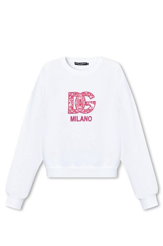 Logo Embroidered Oversized Sweatshirt - Dolce & Gabbana - Modalova