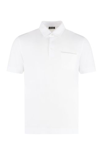 Short Sleeve Cotton Pique Polo Shirt - Zegna - Modalova