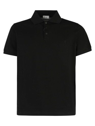 Cotton Piquè Cassandre Polo Shirt - Saint Laurent - Modalova