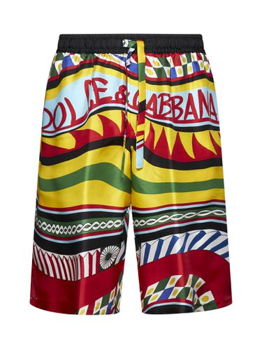 Printed Satin Bermuda Shorts - Dolce & Gabbana - Modalova