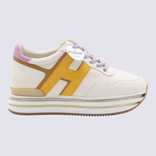 Yellow And White Leather Sneakers - Hogan - Modalova