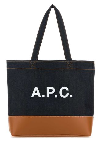 A. P.C. Two-tone Denim And Leather Axel Shopping Bag - A.P.C. - Modalova