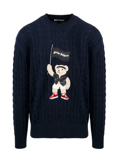 Pirate Bear Cable Knit Sweater - Palm Angels - Modalova