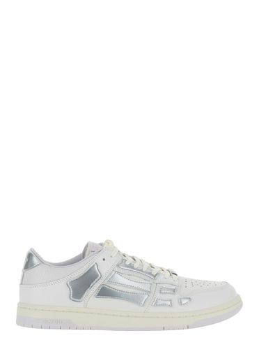 Skel Top Low White Sneakers With Skeleton Patch In Leather Man - AMIRI - Modalova