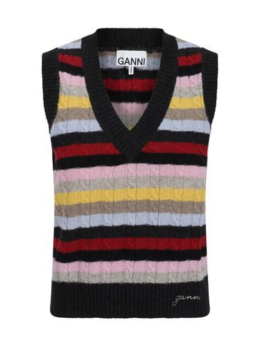 Ganni Embroidered Wool Blend Vest - Ganni - Modalova