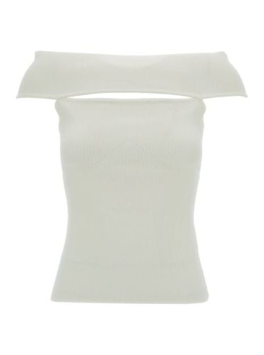 Off-shoulder Top With Cut-out In Ribbed Viscose Blend Woman - Federica Tosi - Modalova