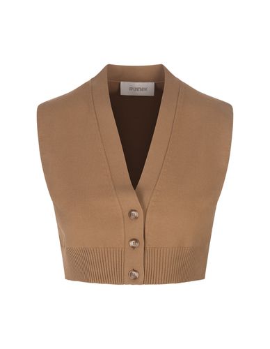 SportMax Camel Folk Gilet - SportMax - Modalova