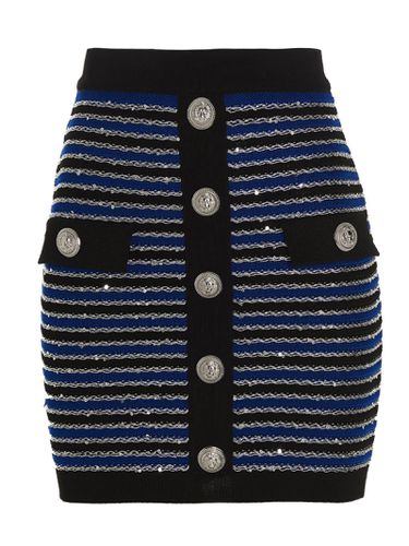 Balmain Sequin Stripe Knit Skirt - Balmain - Modalova