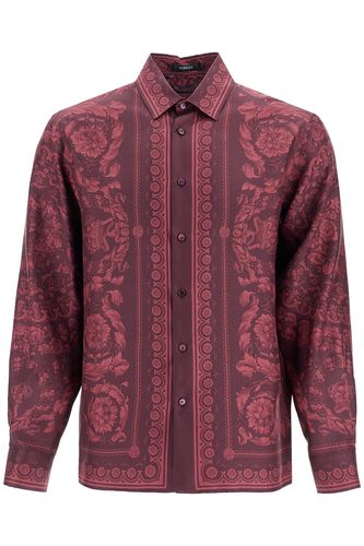 Versace Burgundy Silk Shirt - Versace - Modalova