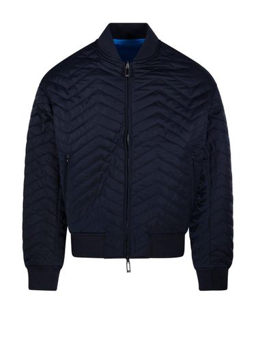 Chevron-quilted Zipped Reversible Jacket - Emporio Armani - Modalova