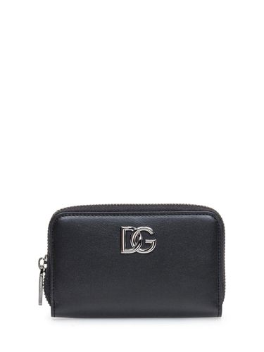 Logo Plaque Zipped Compact Wallet - Dolce & Gabbana - Modalova