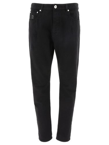 Distressed Straight Leg Jeans - Brunello Cucinelli - Modalova