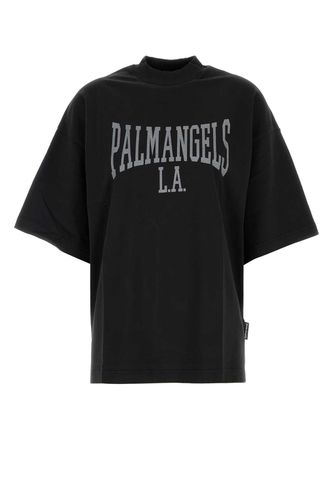 Black Cotton Oversize T-shirt - Palm Angels - Modalova