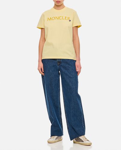 Regular T-shirt W/printed Front Logo - Moncler - Modalova