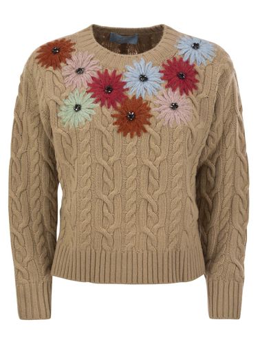 Flower Embellished Crewneck Jumper - Weekend Max Mara - Modalova