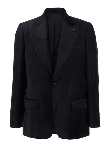 Single Breasted Jacket Witg Pointed Lapels In Velvet Man - Lardini - Modalova