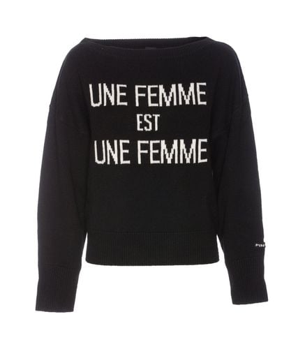 Pinko Slogan Intarsia Knit Sweater - Pinko - Modalova