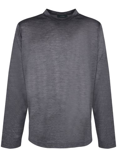 Dark Grey Slim Long Sleeve T-shirt - Zanone - Modalova