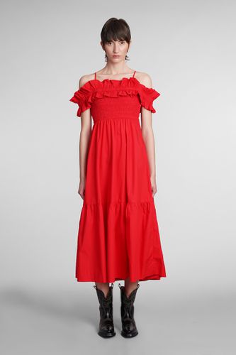 Cotton Poplin Long Smock Dress - Ganni - Modalova