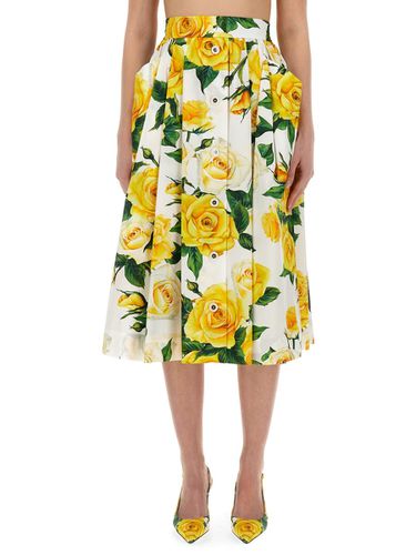 Flower Print Full Skirt - Dolce & Gabbana - Modalova