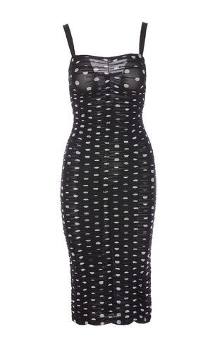 Tulle Dot Print Longuette Dress - Dolce & Gabbana - Modalova