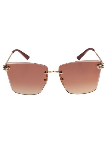 Square Patterned Sunglasses - Cartier Eyewear - Modalova