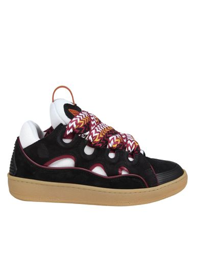 Curb Sneakers In White And Bordeaux Leather And Suede - Lanvin - Modalova