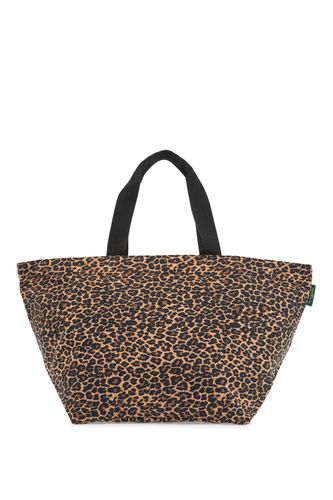 Leopard Print Xl Square Bottom Tote Bag - Hervè Chapelier - Modalova