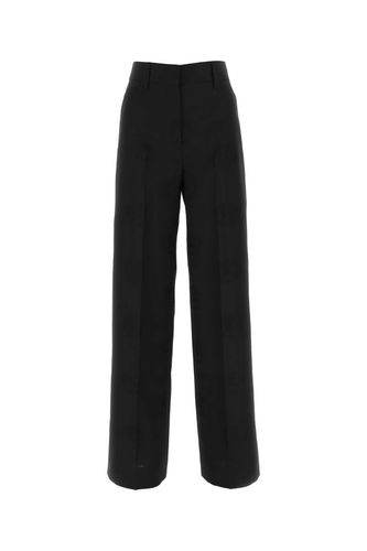 Black Wool Blend Wide-leg Pant - Burberry - Modalova