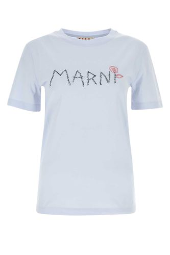 Marni Powder Blue Cotton T-shirt - Marni - Modalova