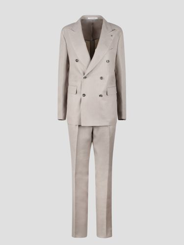 Linen Double-breasted Tailored Suit - Tagliatore - Modalova