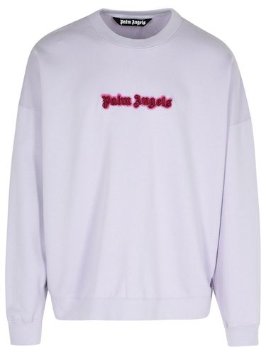 Neon Lilac Cotton Sweatshirt - Palm Angels - Modalova