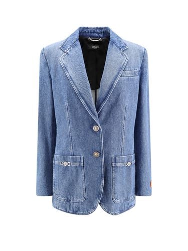 Versace Blue Denim Blazer - Versace - Modalova