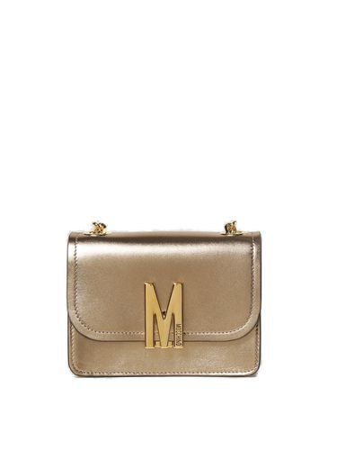 Logo Plaque Metallic Shoulder Bag - Moschino - Modalova