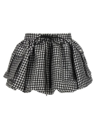 Crinkled Check Mini Bubble Skirt - Ganni - Modalova