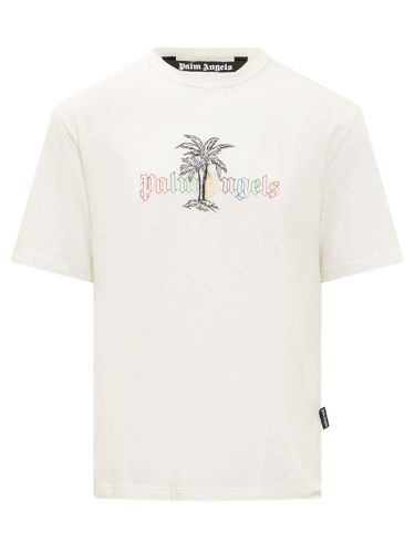 Palm Angels Linen Blend T-shirt - Palm Angels - Modalova
