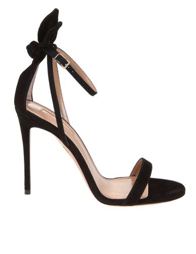 Bow Tie 105 Sandal In Suede - Aquazzura - Modalova