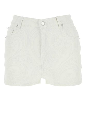 Etro Printed Stretch Denim Shorts - Etro - Modalova