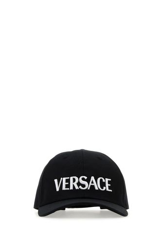 Versace Black Cotton Baseball Cap - Versace - Modalova