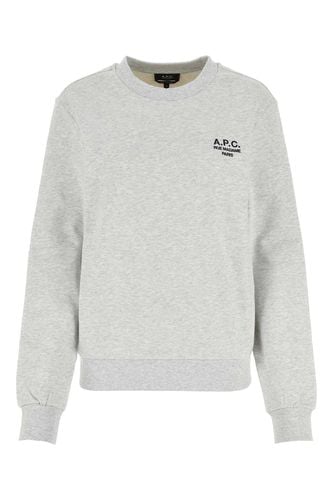 A. P.C. Melange Light Grey Stretch Cotton Sweatshirt - A.P.C. - Modalova