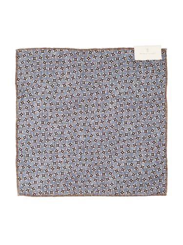 Logo Patch Patterned Pocket Square Scarf - Brunello Cucinelli - Modalova