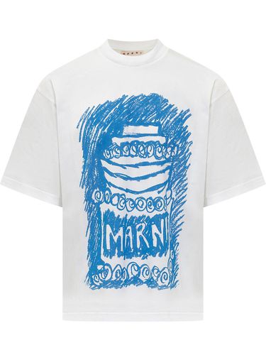 Marni Logo Printed Crewneck T-shirt - Marni - Modalova