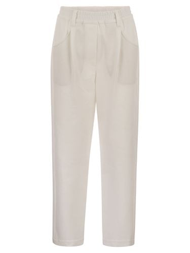 Baggy Trousers In Stretch Cotton Interlock Couture - Brunello Cucinelli - Modalova