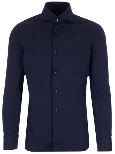 Tailored Shirt In Stretch Poplin - Barba Napoli - Modalova