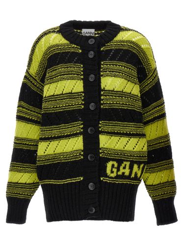 Yellow And Black Wool Cardigan - Ganni - Modalova