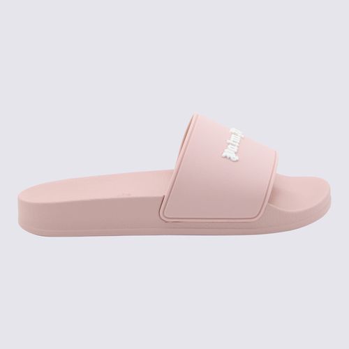 Pink And White Rubber Slides - Palm Angels - Modalova