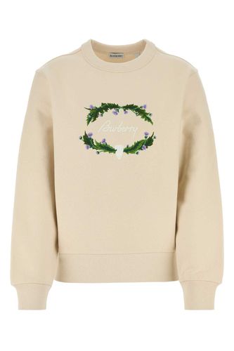 Sand Cotton Blend Sweatshirt - Burberry - Modalova