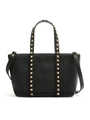 Rockstud Small Garnet Calfskin Shopping Bag - Valentino Garavani - Modalova