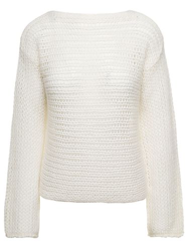 Forte_Forte White Cropped Sweater With Boat Neckline In Wool Blend Woman - Forte Forte - Modalova
