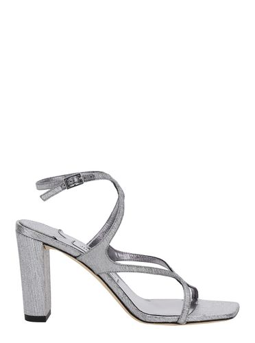 Azie Sandals With High Stacked Heel And Criss-cross Strap In Tech Fabric Woman - Jimmy Choo - Modalova